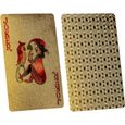 Jeu de cartes de poker MAXSTORE - 54 cartes - couleur or résistantes 100% plastique-2