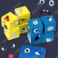 TD® Cube de construction puzzle en expression dans une boîte en fer jeu de société parent-enfant de niveau défi en bois pour-2