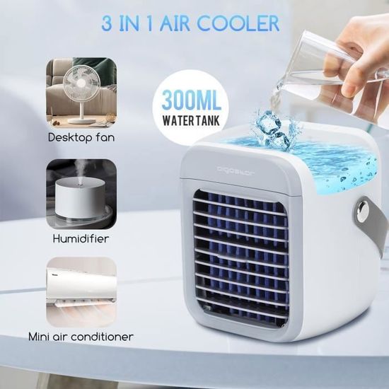 Climatiseur Portable,Mini Refroidisseur D'Air Personnel Humidificateur Purificateur Ventilateur