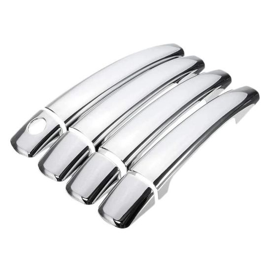 Garniture Chromée Pour Poignées De Porte – Compatible Citroën C4, Peugeot 207, 407, Etc. (2004-2010) – Lot De 4 Pièces