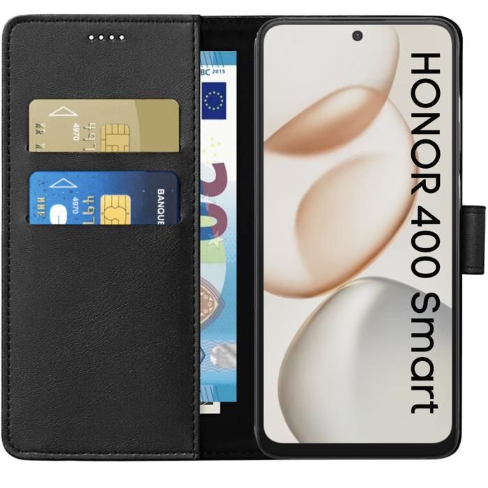 Coque Portefeuille Pour Honor 400 Smart - Cuir PU, Rabat Magnétique, 6 Emplacements Cartes, Support Pliable - Marron