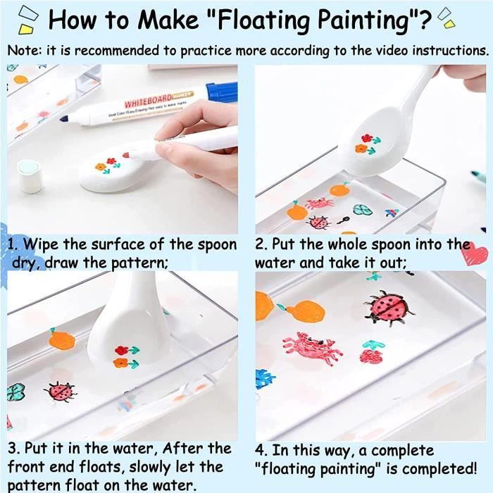 Pinceau à eau - Marqueur flottant - 12 couleurs - Pour peinture et graffiti - Enfant - Jeux - Jouets