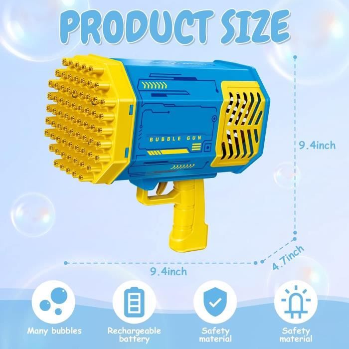 Showlite BM-60 machine à bulles de savon, y compris fluide jaune
