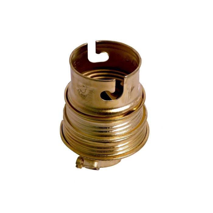 Douille E27 Acier Laitonné Double Bague Avec Borne De Terre, Zenitech, Extérieur, LED