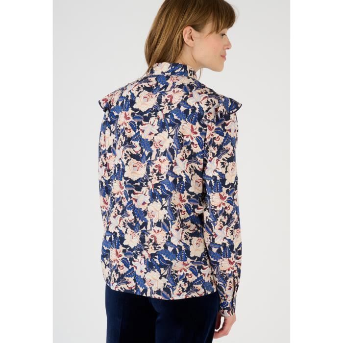 Top Chemisier Amor Kvarden - Bleu Marine, Dos Ouvert, Taille M (36/38) - Aspect Soie