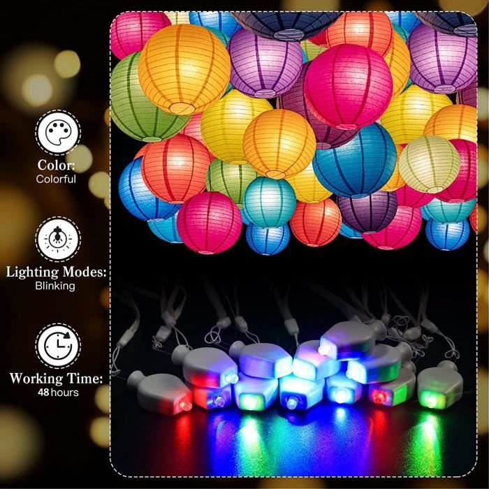 Yizhet LED Ballons Lampes 12 Pièces LED Lampion, LED pour Lanterne Papier,  LED Balloon Lère pour Lanterne Papier Mariage Hallowe289 - Cdiscount Maison