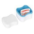 AYNEFY Boîte de prothèse 3 Couleurs Caisse de Stockage de Fausses Dents de Dentier avec Filtre(Bleu)-3