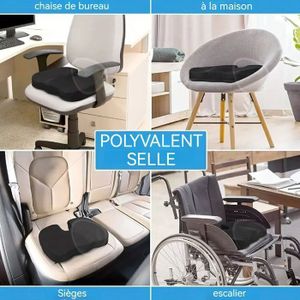 Coussin Rehausseur Ergonomique Pour Siège Auto & Chaise - Confort Dos Et Coccyx - Design Antidérapant