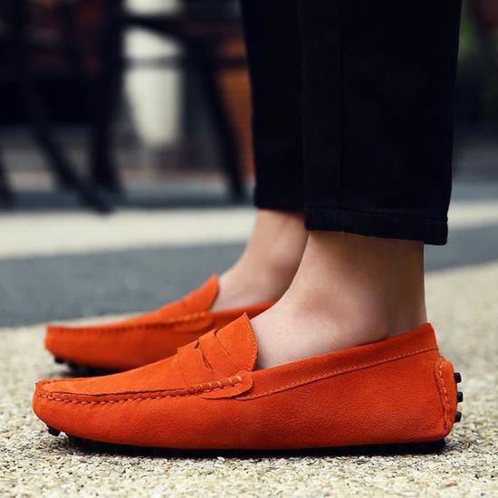 Mocassins orange on sale