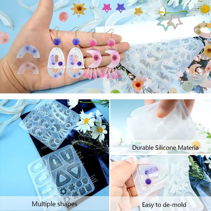 DIYBravo Lot de 11 Moules de Cube Cristal Carré Moules de Résine de