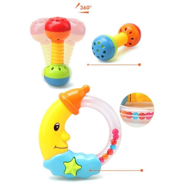 Lot De 10 Hochets Bébé Sans BPA - Jouets De Dentition Sécuritaires - Pour Nouveau-nés 0-9 Mois Avec Boîte