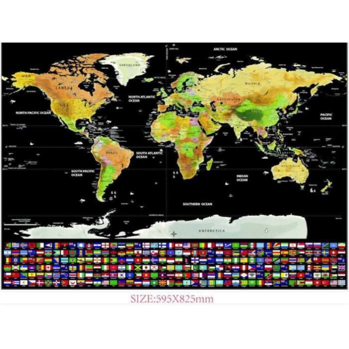 Maps - Wall maps - Carte Du Monde à gratter