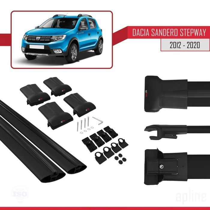 Barres De Toit Apline Pour Dacia Duster 2018-2023 - Noires - Porte-Bagages 75kg - Modèle ACE-1