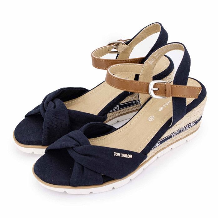 Nu-pieds talon compensé Tom Tailor bleu Bleu marine Cdiscount