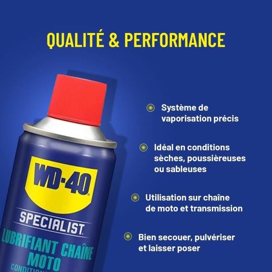 WD-40 Specialist Graisse Chaîne Moto - Protection Humidité Et Corrosion - 400 Ml