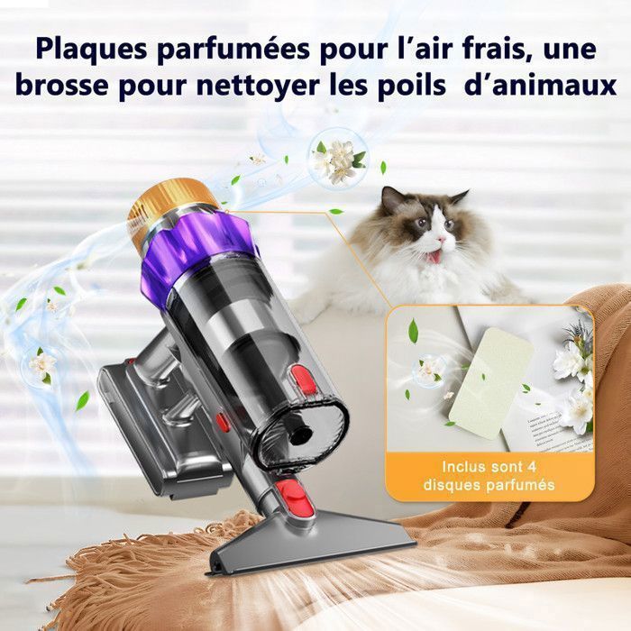 Aspirateur Balai Sans Fil Zenteck V11 - 170W, Brosse Rotative, 30min D'autonomie - Neuf
