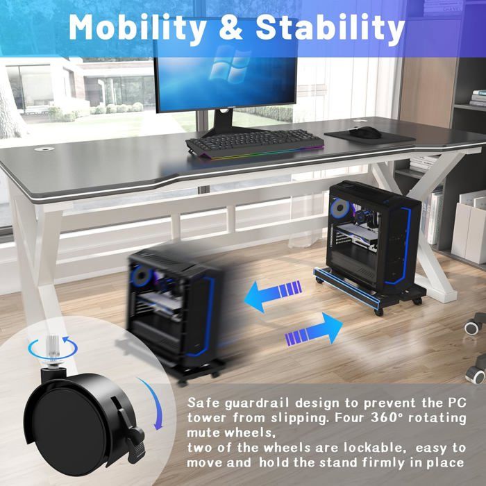 Bureau Rectangulaire Poste De Travail Avec Étagère Intégrée À 2 Niveaux