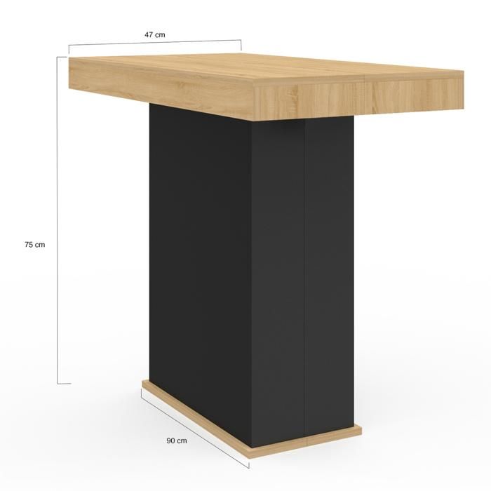 Table extensible 10 personnes bois noir et façon hêtre - ORLANDO | ID