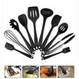 12pcs Ustensiles de cuisine en silicone Spatule Spoonula Brush Fouet Louche Slotted Turner et Spoon Tongs Pasta Fork Filtre-0