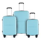 TORTUE Set de 3 Valises (57CM 66CM 76CM) - Polypropylène - Serrure TSA - 8 Roues Pivotantes à 360° - Blue