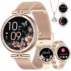 WENZYLIQUOX Montre Connectée Femme avec Appel,Sport Tracker d'activité AMOLED,SpO2 Moniteur de Sommeil Cardiofréquencemètre,Cadeau Collier