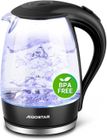 Aigostar Adam 30GOM - Bouilloire électrique en cristal sans BPA et avec illumination LED, 1.7 litres, 2200 W. Design exclusif.
