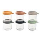 Coffret 6 portions verre - BEABA - 914008 - 250 ml - Sunrise color mix