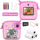 OEM Appareil Photo pour Enfants 2400W, Impression Instantanée, Jouet Fille 3 4 5 6 Ans, HD 2.5 Pouces -Rose
