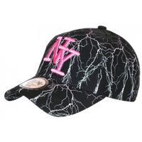 Casquette Baseball Hip Hop Honour - Imprimé Géométrique Rose Et Noir - Taille Unique Unisexe Adulte