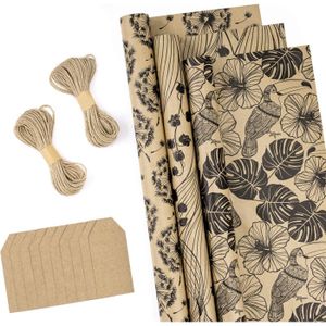 5 Rouleau De Papier Cadeau De Noël, 43cm X 3m Rouleau De Papier D