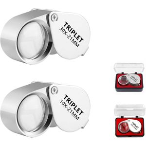 Loupe De Bijoutier Pliable 30x 50x, Avec étui De Poche, Grise/noire, Neuve