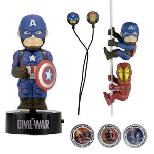 FIGURINE - PERSONNAGE Set Captain America + Iron Man - Figurine solaire 