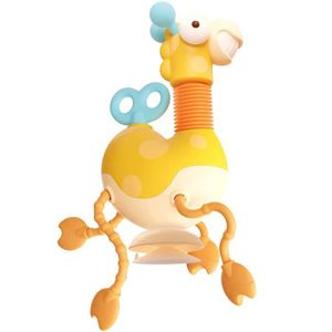 HOCHET Jouets girafe - Chaise Haute À Ventouse Pour Bébé De 6 À 12 Mois, Hochet Rotatif, Jouets Sensoriels Pour Bébé
