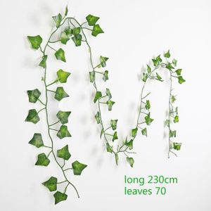 FLEUR ARTIFICIELLE Plantes - Composition florale,Feuilles de lierre artificielles suspendues en soie verte,1 pièce,230cm- Parthenocissus leave[B]