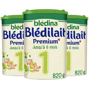 LAIT 1ER ÂGE Blédina Blédilait Premium 1, Lait en Poudre pour Bébé, De 0 à 6 Mois, 820g (Boîtex3)