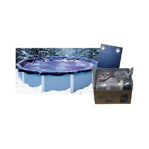 Couverture d'hiver pour piscine hors-sol ronde 5.50 m coloris noir