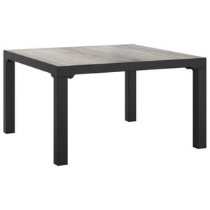 TABLE BASSE JARDIN  Table basse de jardin gris 55x55x31 cm DPC et acier-SALALIS-SP1524