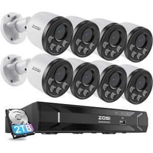 CAMÉRA DE SURVEILLANCE ZOSI 5MP PoE Kit Caméra de Surveillance avec Audio