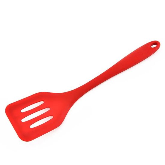 Grande Cuillère/spatule En Silicone Résistant à 600°C - Pour Ustensiles Antiadhésifs - Rouge - Design Monobloc Sans BPA
