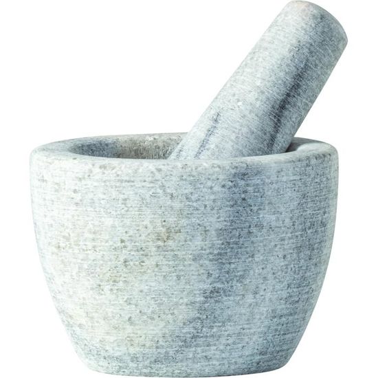 Mortier Et Pilon En Granit Gris JADE TEMPLE – 15,5 Cm, Ultra Robuste Pour Cuisine Et Épices Fraîches