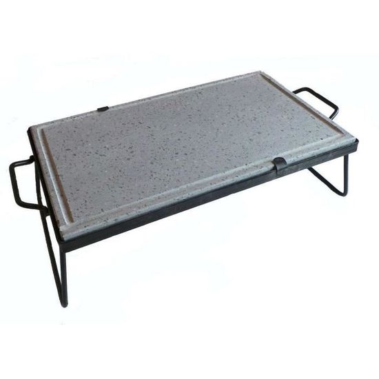 Pierre Ollaire Pour Barbecue - 30x40x2 Cm - Pierre Naturelle Réfractaire - Pour Griller Viande, Poisson, Légumes - 14