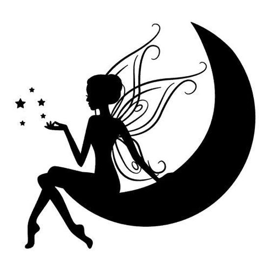 Stickers Fee Lune Ref T Mk542 Noir 57x60 Cm Cdiscount Maison