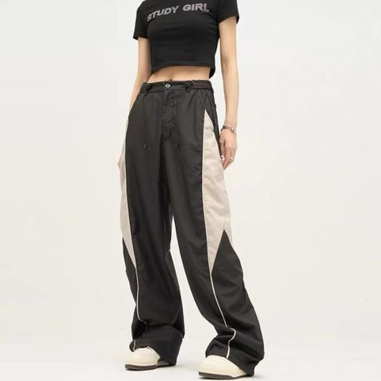 Pantalon Cargo Femme Taille Haute Baggy Techwear Streetwear - Multi Poches Coton Élastique - Style Hip Hop Décontracté