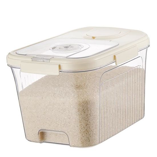 Distributeur De Céréales 20L - Grand Seau à Riz Étanché 10 Kg Avec Tasse Doseuse, Anti-Insectes Et Anti-Humidité, Boîte De Stockage Alimentaire Pratique