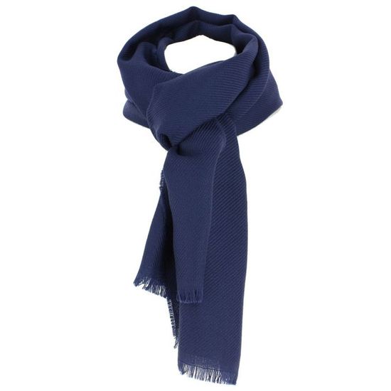 Écharpe William En Pure Laine - Tony & Paul - Bleu Profond - 35x180 Cm - Fabriquée En Italie - Neuf