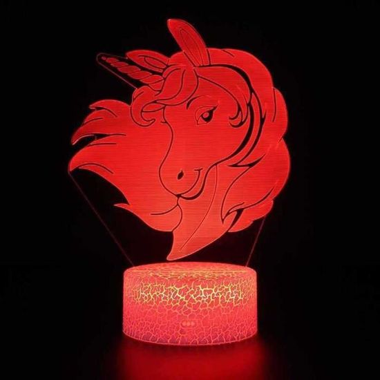 3D led Veilleuse 7 Couleurs cheval + Usb Touch + télécommande Lampe de table bureau Cadeau Enfant Noël créatif lampe de table 18