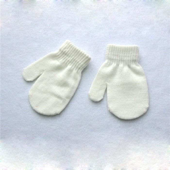 1 Paire De Gants Pour Bebe Pour Garcon Et Fille Solides Chauds Tricotes Anti Rayures Hiver Fc35aca Cdiscount Pret A Porter