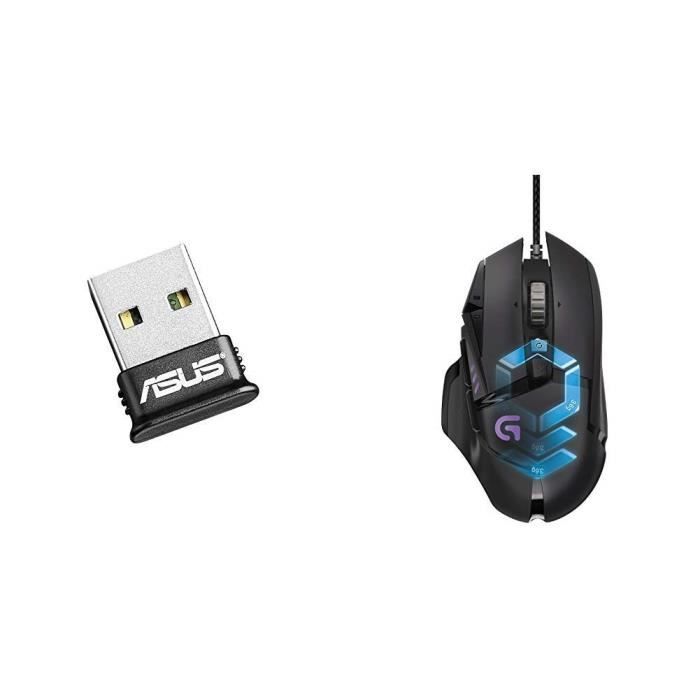 Asus USB-BT400 Mini Bluetooth 4,0 Dongle USB 2,0 & Souris gaming RVB personnalisable Logitech G502 Proteus Spectrum avec 11 boutons