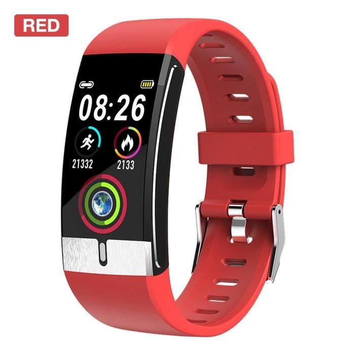 Montre connectée,E66 montre intelligente multi sport montre Bracelet USB charge avec surveillance de la température - Type Blue
