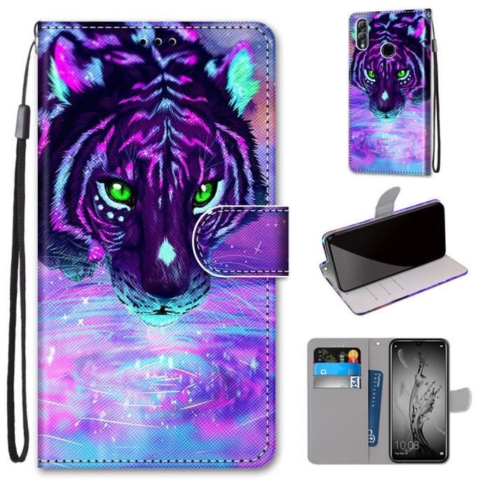 VoiceMe Housse Étui pour Huawei P Smart 2019, PU Cuir et TPU Doux Beau Motif Portefeuille Magnétique Support Dragonne -Q45
